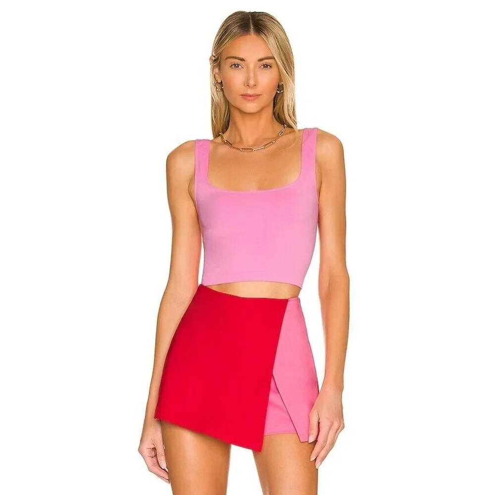 Free People Scoop Neck Crop Top Hula Hoop Pink - Picture 1 of 4